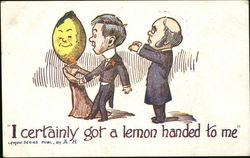 I Certainly Got A Lemon Handed To Me Fruit Postcard Postcard