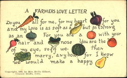 A Farmer's Love Letter Fruit Postcard Postcard