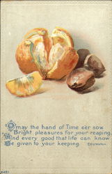 Orange Sections and Chestnuts Fruit Postcard Postcard