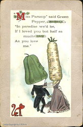 Miss Parsnip & Green Pepper Postcard