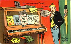 Try This On Your Piano In 1908 Postcard