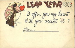 Leap Year 1908 Postcard