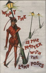 What The Is The Matter With The Lamp Posts Postcard