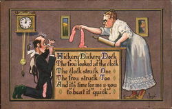 Hickory Dickery Dock Nursery Rhymes Postcard Postcard