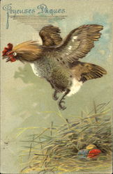 Flying hen Postcard