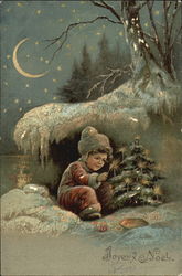 Magic of Christmas for little boys Postcard