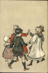 Five Children Playing Postcard Postcard