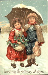 Cute kid on snow Postcard