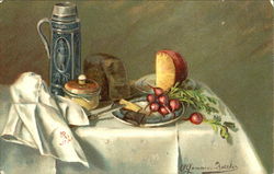 Radish and Cheese Still Life Postcard