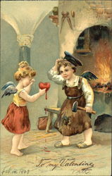 Here's My Heart Cupid Postcard Postcard