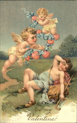 Struck by love Cupid Postcard Postcard