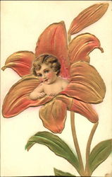 Toddler in a Lily Postcard