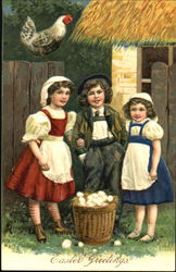 Eggs for the Children With Children Postcard Postcard