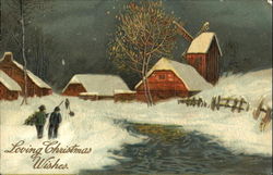 Winter Christmas Scene Postcard Postcard