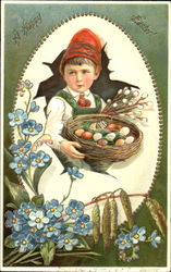 Boy in Easter Egg With Children Postcard Postcard