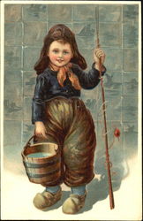 Boy fishing Postcard