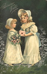 Two Young Girls Postcard Postcard