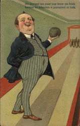 Gentleman bowling Postcard Postcard