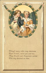 A couple in a wreath Postcard