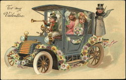 A Valentine's Day Automobile Outing for a Party of Merry Cupids Postcard Postcard