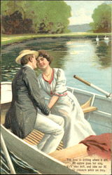 Lovers on the Lake Romance & Love Postcard Postcard