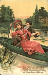 Couple in Rowboat Postcard