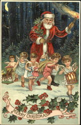 Santa with little children Santa Claus Postcard Postcard