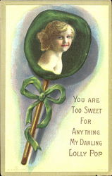 You Are Too Sweet For Anything My Darling Lolly Pop Postcard