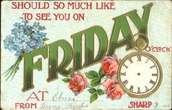 Should So Much Like To See You On Friday Days of the Week Postcard Postcard