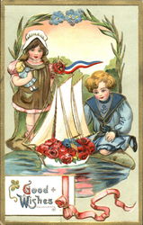 Good Wishes Children Postcard Postcard