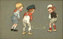 Three Little Boys Peeing Postcard