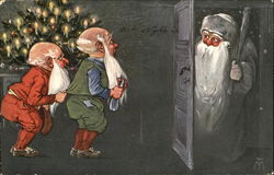 Father Christmas and Elves Santa Claus Postcard Postcard