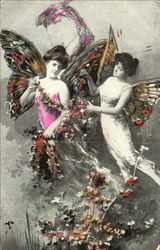 Two Women with Butterfly Wings Postcard