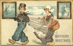 Birthday Greetings Dutch Children Postcard Postcard