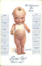 The Optimist For 1916 Kewpie Tuck's Oilette Series Postcard Postcard