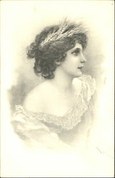 Portrait of a Edwardian lady Women Postcard Postcard