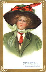 Woman in a hat Women Postcard Postcard