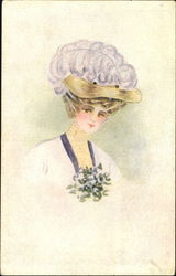 Victorian woman in a hat Women Postcard Postcard