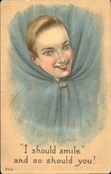 Woman wraped in shawl Postcard