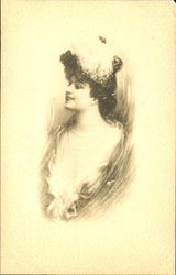 Woman in Elegant Dress Postcard