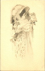 Woman holding flowers Postcard