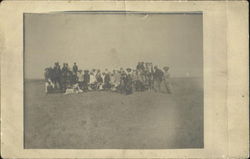 Large Group Photo in open field Postcard