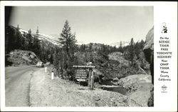 On The Scenic Tioga Pass Yosemite Highway, Camp Tioga Postcard