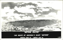 "Meteor Crater" Arizona Postcard Postcard