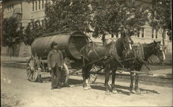 Water Delivery Wagon Postcard Postcard