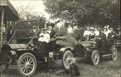 Families on Outing in Automobiles Postcard