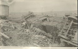 Overturned Rail Car Disasters Postcard Postcard