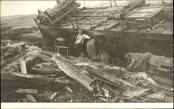 Overturned train Postcard