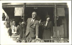 Franklin Roosevelt on Whistlestop Train Postcard