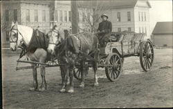 Man driving manure wagon Occupational Postcard Postcard